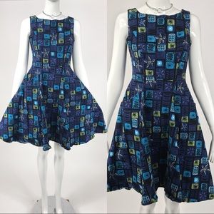 Vtg 50s rockabilly style atomic Hawaiian dress 👗